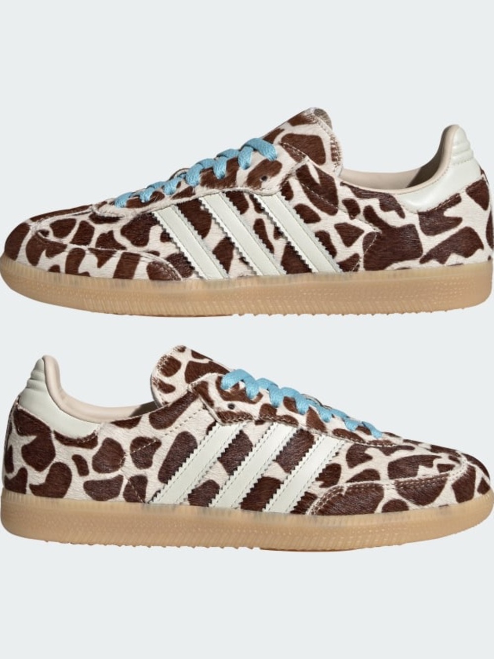 adidas samba calf hair Giraffe Print Sneakers Brown & Cream BNWT RARE LUXURY - Picture 6 of 9